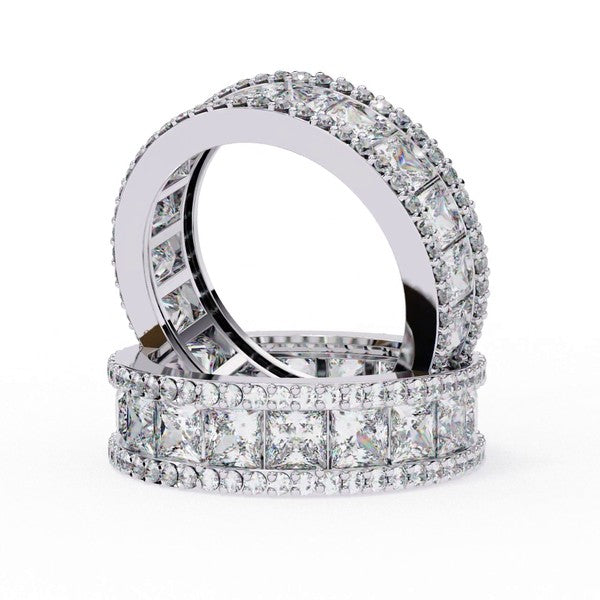 Men’s Princess-Cut VVS Moissanite Diamond Eternity Band (0.10 Ct Each)