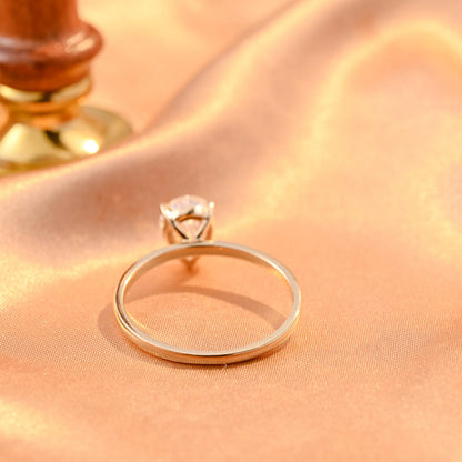 Solid Gold Pear Cut Moissanite Engagement Ring, Solitaire Tear Drop Moissanite Wedding Ring