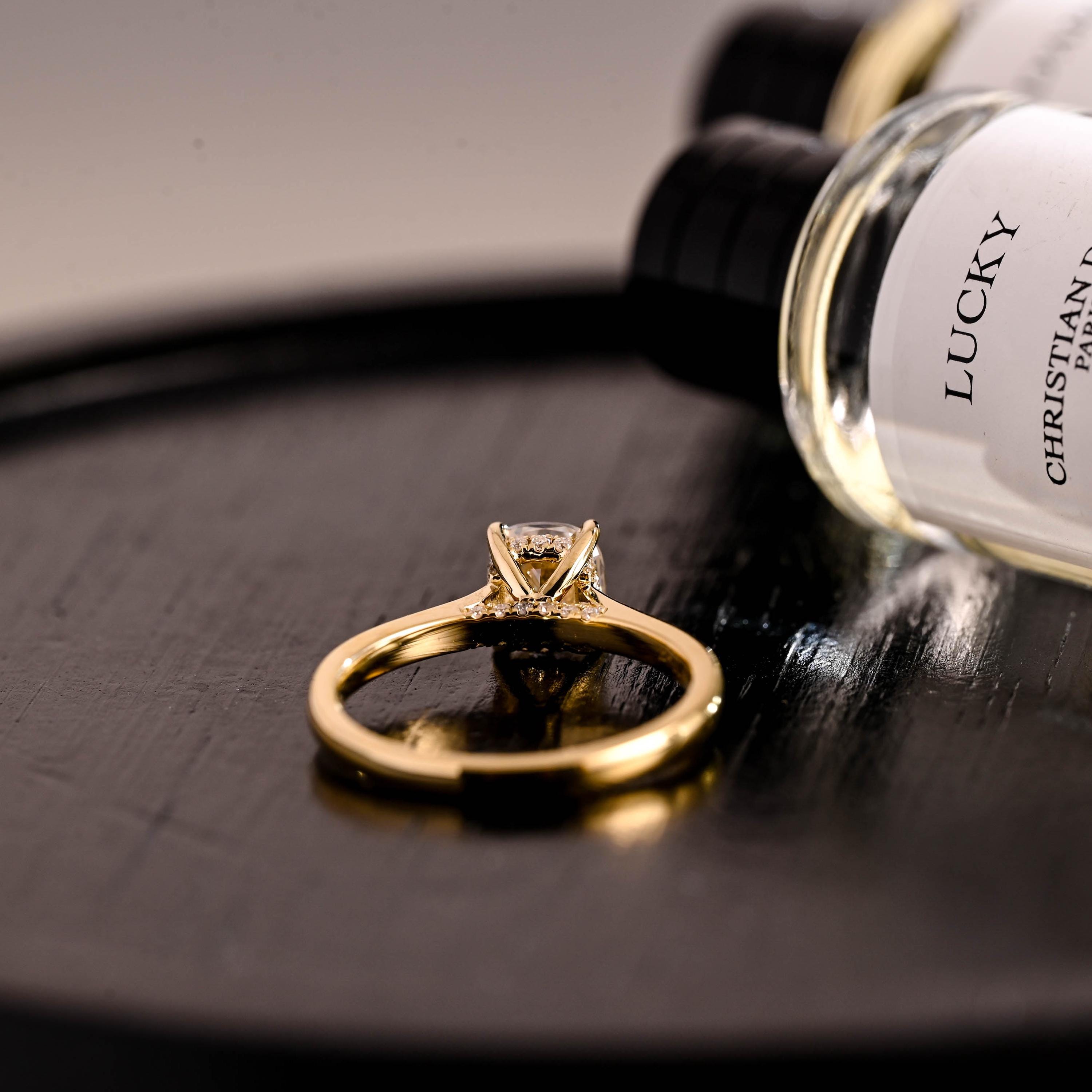 Solid Gold Elongated Cushion Cut Moissanite Engagement Ring, Pave Set Cushion Cut Wedding Ring, Hidden Halo Anniversary Moissanite Ring