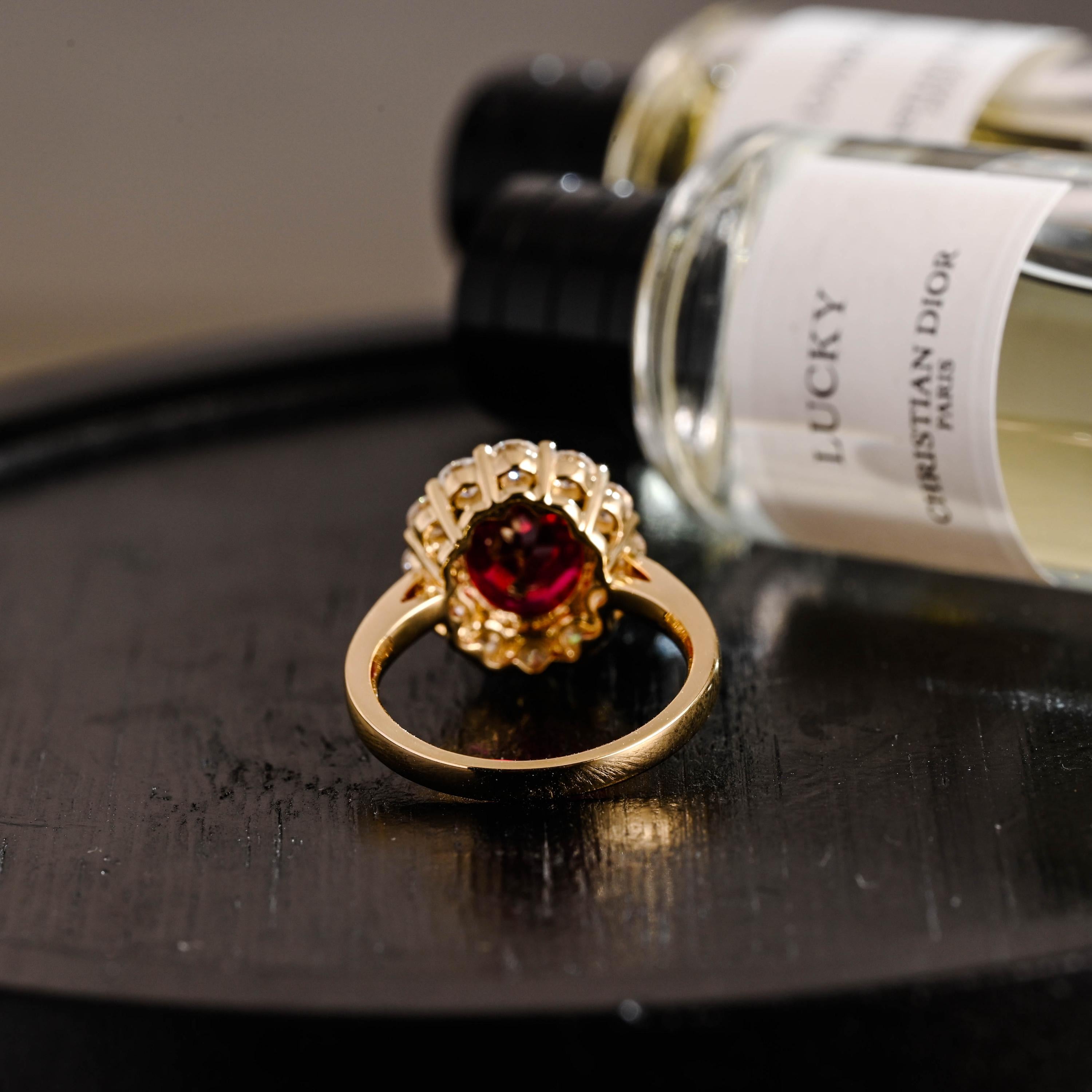 Solid Gold Oval Cut Lab-Grown Ruby Engagement Ring, Proposal Ring, Promise Ring, Art Deco Ring, Anniversary/ Birthday Gift for Women, Wife