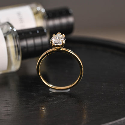 Solid Gold Pear Cut Moissanite Engagement Ring, Proposal Ring, Promise Ring, Wedding Ring