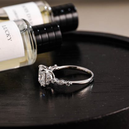 Solid Gold Radiant Cut Moissanite Engagement Ring, Anniversary Gift for Women