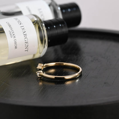 Solid Gold Moissanite Wedding Band, Round Cut Open Cuff Ring