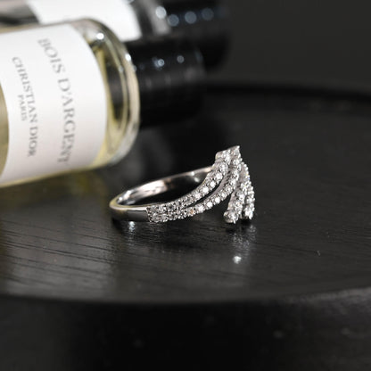 Solid Gold Round Cut Moissanite Wedding Band, Unique Anniversary Ring