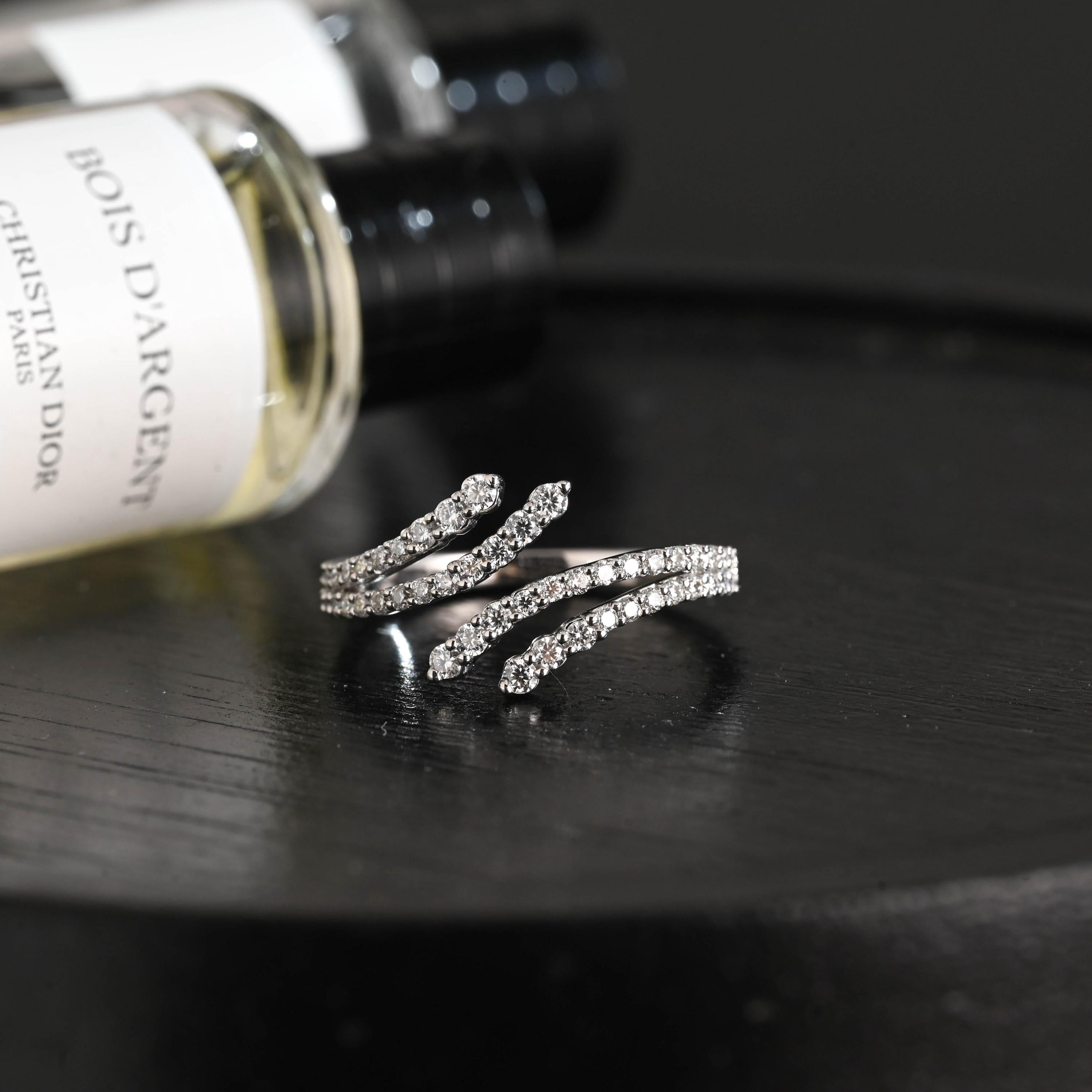 Solid Gold Round Cut Moissanite Wedding Band, Unique Anniversary Ring