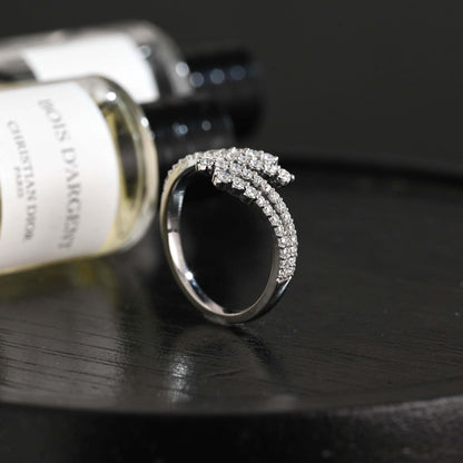 Solid Gold Round Cut Moissanite Wedding Band, Unique Anniversary Ring