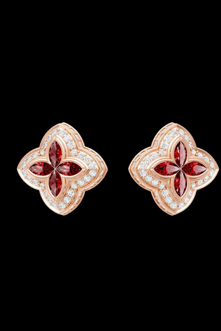 Red Candy Iced Moissanite VVS Diamond Women's Earrings