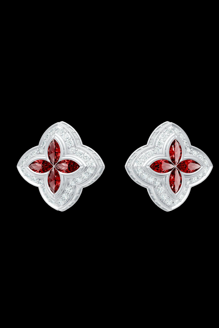 Red Candy Moissanite VVS Diamond Earrings
