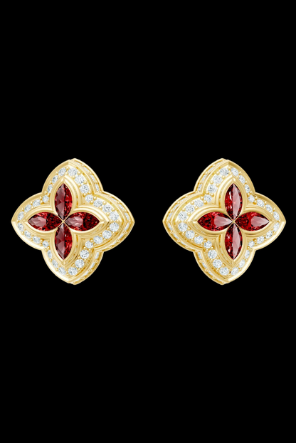 Pink Candy Iced Out Moissanite VVS Diamond Earrings