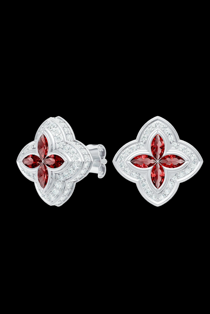Red Candy Moissanite VVS Diamond Earrings