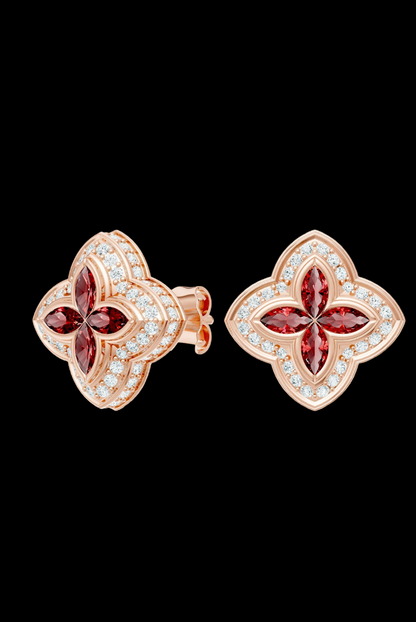 Red Candy Iced Moissanite VVS Diamond Women's Earrings