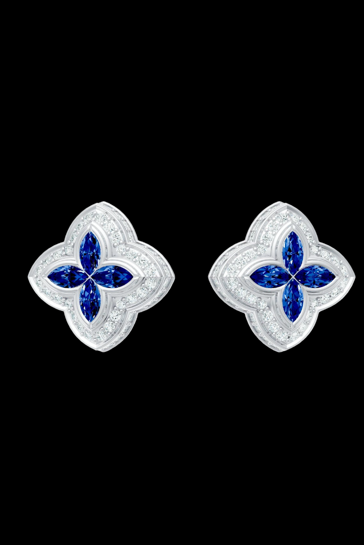 Iced Out Blue Candy Moissanite VVS Diamond Women's Earrings