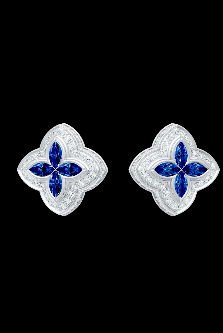 Iced Out Blue Candy Moissanite VVS Diamond Women's Earrings