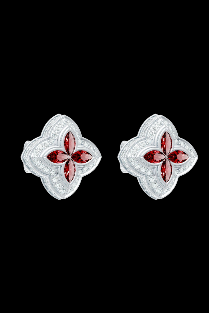 Red Candy Moissanite VVS Diamond Earrings