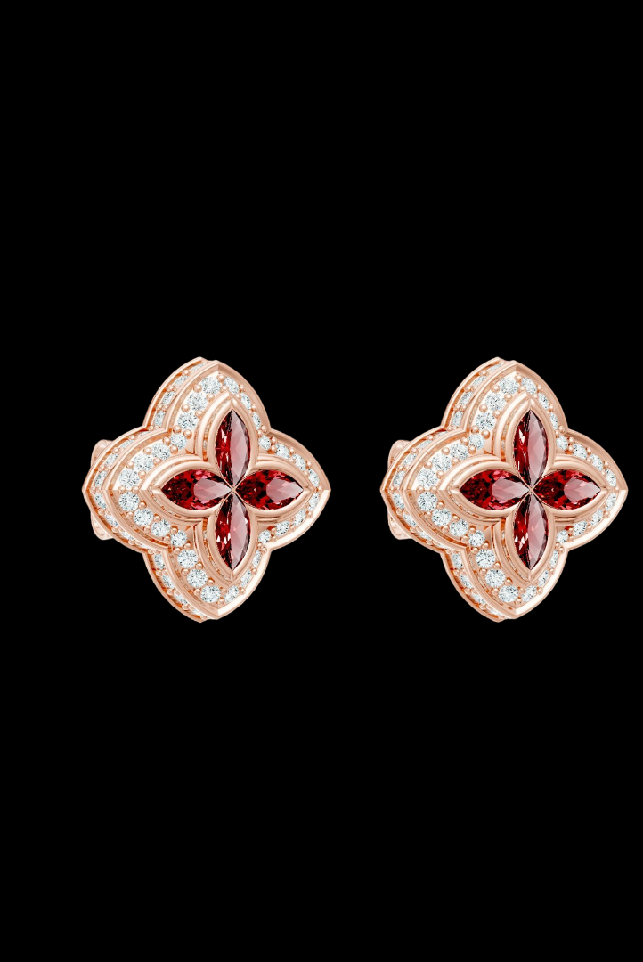 Red Candy Iced Moissanite VVS Diamond Women's Earrings
