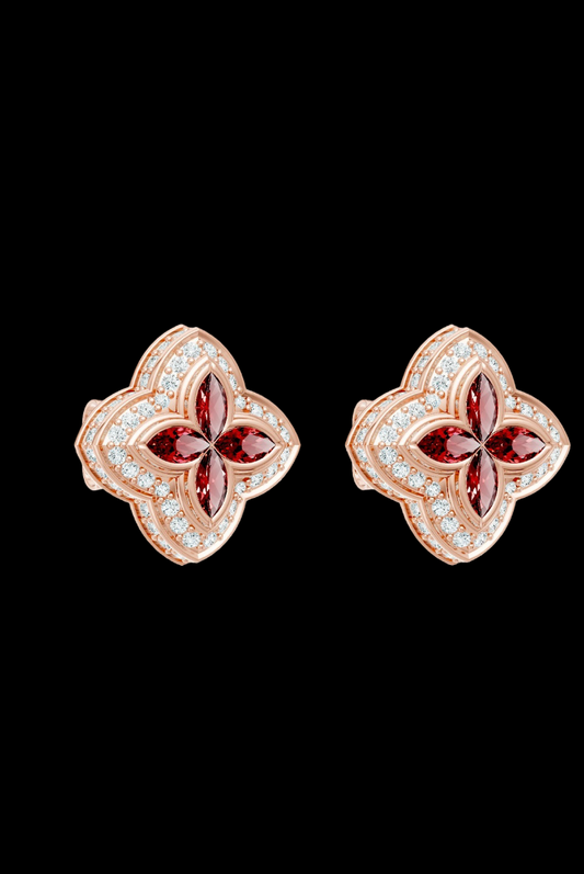 Red Candy Iced Moissanite VVS Diamond Women's Earrings