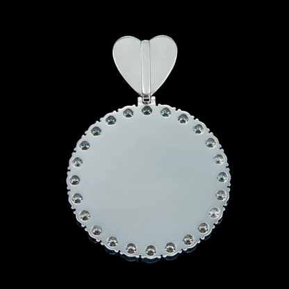 Round 1 CT VVS Moissanite Diamond Heart Hook Photo Pendant