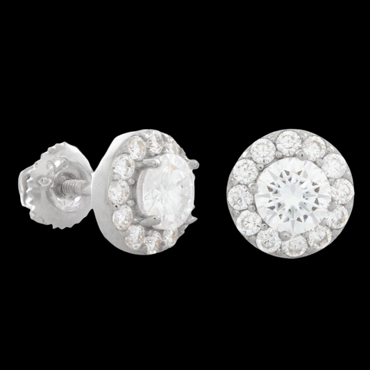 1 CT Diamond Iced Out Round Diamond Bazzle Errings