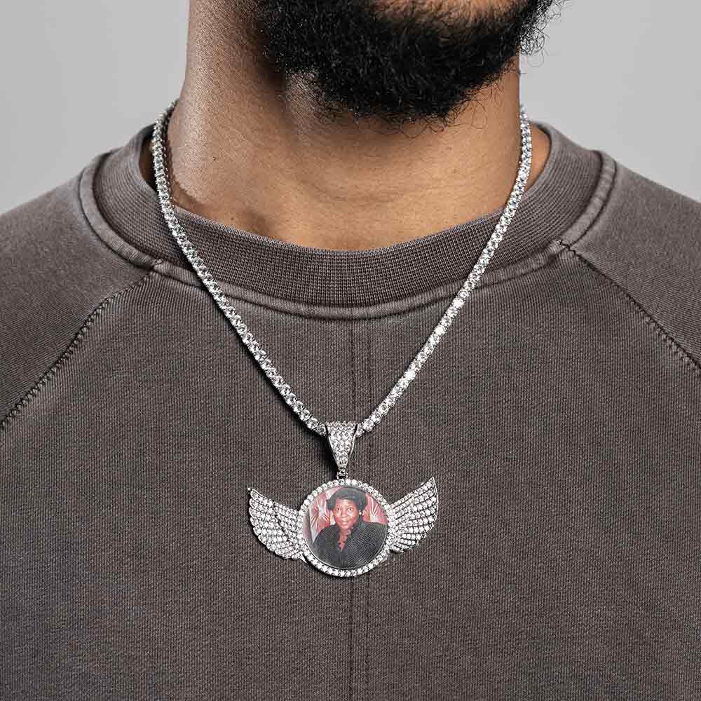 Iced Out Moissanite VVS Diamond Bird Style Photo Pendant