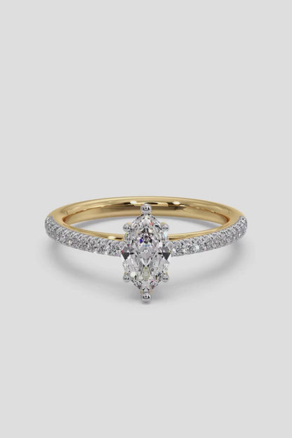 Marquise Cut 1 CT Lab Grown Diamond Luxury Engagement Women's Ring