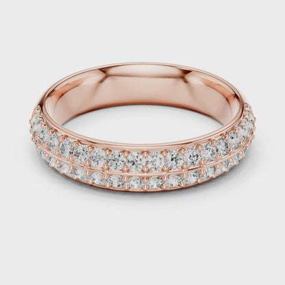Round Cut Lab Grown Diamond Simple Band Unisex Ring