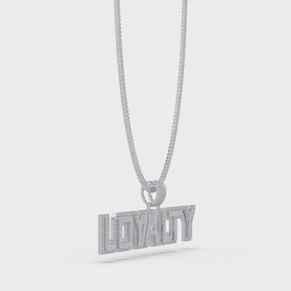 “LOYALTY Letter Pendant  Fully Iced Moissanite Diamond Charm