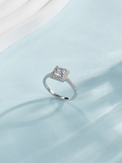 Princess Shape 1.5 CT Lab Grown Diamond Simple Solitaire Engagement Ring Gift for Her
