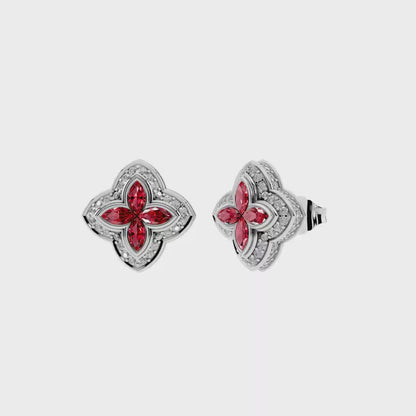 Red Candy Moissanite VVS Diamond Earrings