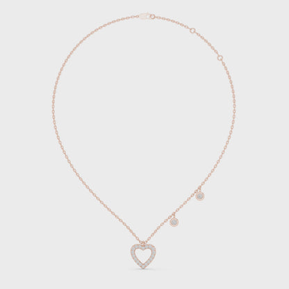 Delicate Heart-Shaped Round-Cut Lab-Grown Diamond Love Symbol Pendant