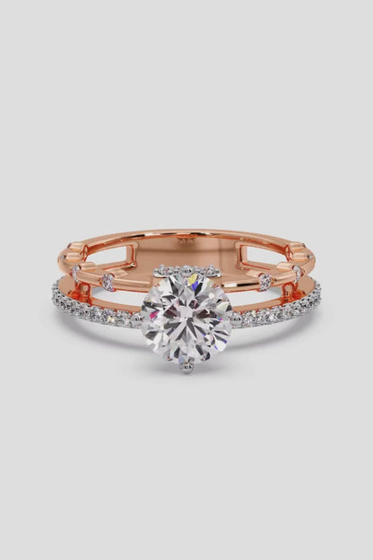 Round 1.5 CT Lab Grown Diamond Split-Shank Solitaire Engagement Ring