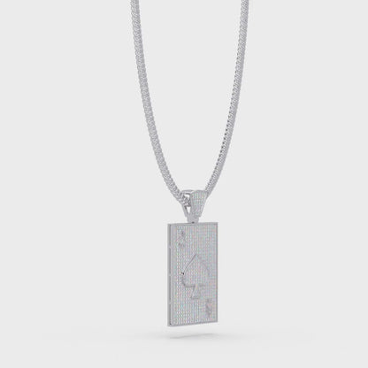 Luxury Spade Card Pendant VVS Moissanite Diamonds