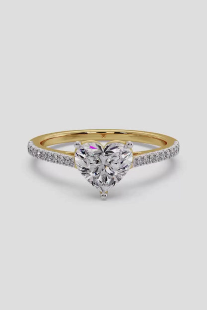 Elegant 2 CT Heart-Cut Lab-Grown Diamond 3-Prong Solitaire Promise Ring
