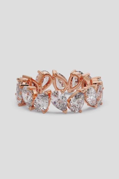 1.0 CT Pear & Oval Mixed Cut Lab Grown Diamond 4 & 3 Prong Set Solitaire Diamond Ring