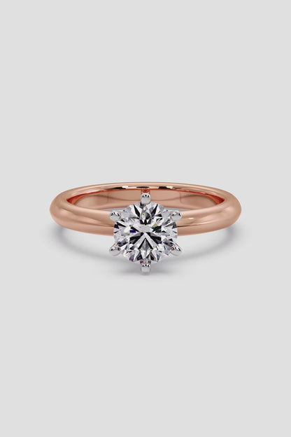 1 CT Round Cut Lab Grown Diamond Simple Luxury Solitaire Daily Wear Women's Ring