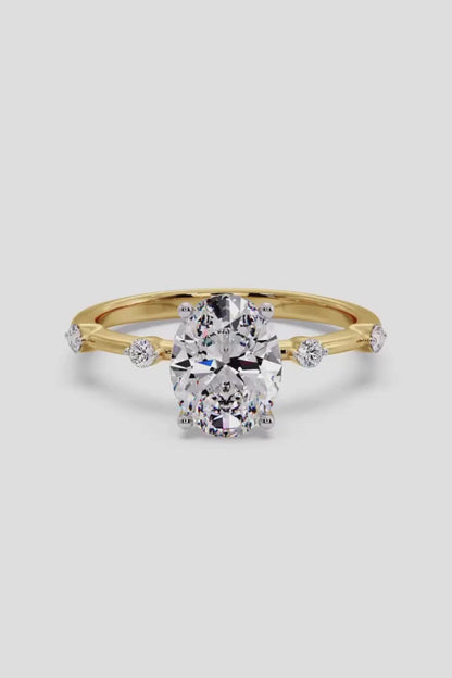 1 CT Oval Cut Lab Grown Diamond 4 Prong Set Solitaire Diamond Ring