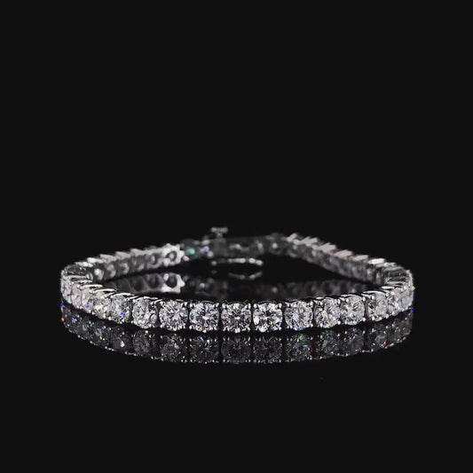Round Cut VVS Moissanite Diamond Tennis Bracelet