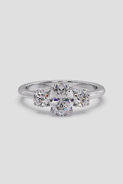 1.5 CT Oval Cut Lab Grown Diamond 4 Prong Set Solitaire Diamond Ring