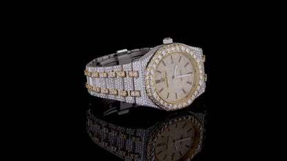AP Gold Fully Iced-Out Moissanite Diamond Watch