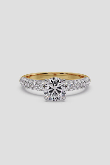 1.5 CT Lab Grown Diamond Pave Set Solitaire Engagement Diamond Ring