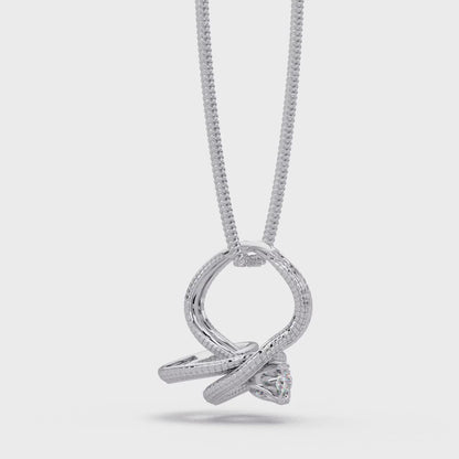 Twist Rope Knot Pendant Necklace with vvs Moissanite Diamond