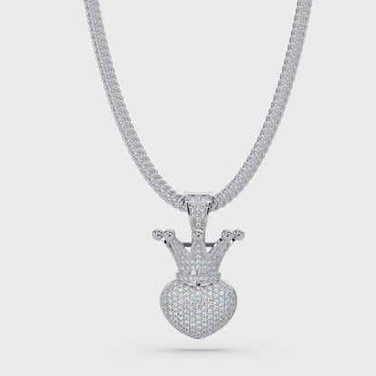 Royal Crown Diamond Pendant VVS Moissanite Iced Jewelry