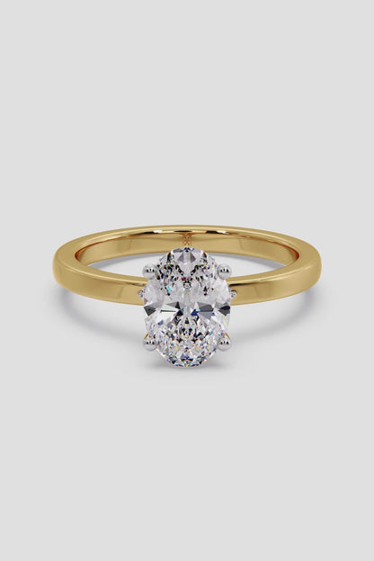 1.5 CT Oval Cut Lab Grown Diamond 4 Prong Set Solitaire Diamond Ring