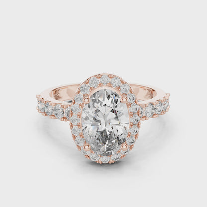Oval Cut 2.0 CT Lab Grown Diamond Solitaire Engagement Ring