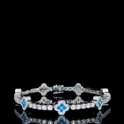 Iced Out Women Trendy White Rose Gold Moissanite Diamond Bracelet