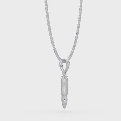 Bullet Custom Design Pendant with VVS Moissanite Diamonds