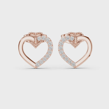 Elegant Round-Cut VVS Moissanite Diamond Heart Hook Earrings for Women