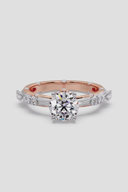 1.5 CT Lab Grown Diamond Pave Set Solitaire Engagement Diamond Ring