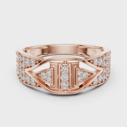 Stylish Men’s Statement Ring with Round-Cut Lab-Grown Diamonds