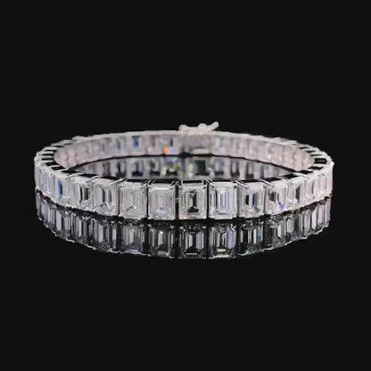 Classic 1 CT Emerald-Cut Diamond Tennis Bracelet Unisex