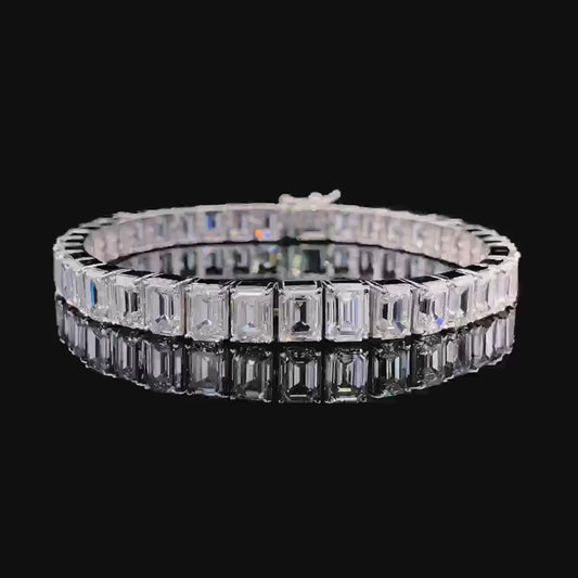 Classic 1 CT Emerald-Cut Diamond Tennis Bracelet Unisex